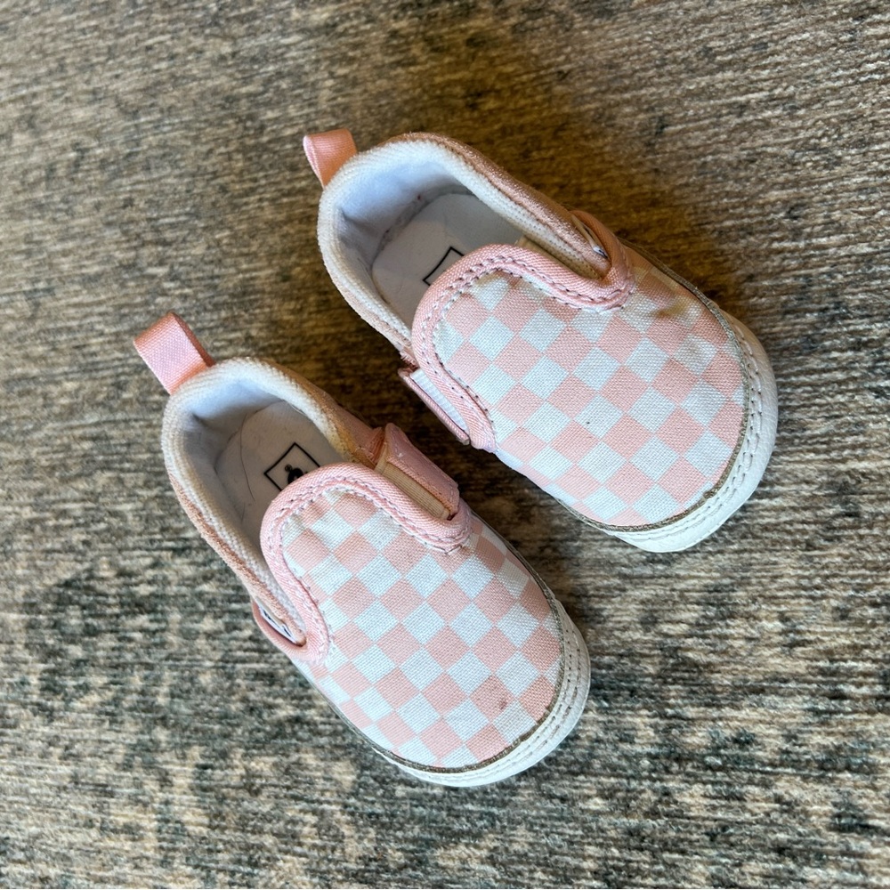 Vans crib shoes Pink Checkered, size 3